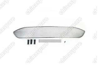 Сетка на бампер внешняя для NISSAN Qashqai 2014-2019, хром, 15 мм,  для автомобилей без переднего парктроника