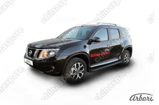 AFZDAALNTER1401 Комплект алюминиевых порогов Arbori Optima Black 1800 для NISSAN Terrano 2014-нв