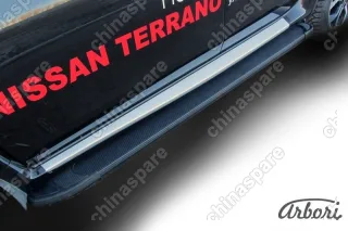 AFZDAALNTER1401 Комплект алюминиевых порогов Arbori Optima Black 1800 для NISSAN Terrano 2014-нв