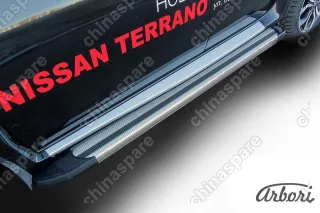 AFZDAALNTER1404 Комплект алюминиевых порогов Arbori Luxe Silver 1800 для NISSAN Terrano 2014-нв