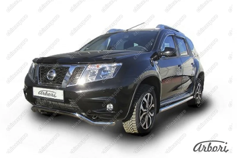 AFZDANTER1401 Защита переднего d57 бампера "волна" Arbori нерж. сталь для NISSAN Terrano 2014-нв