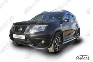AFZDANTER1401 Защита переднего d57 бампера "волна" Arbori нерж. сталь для NISSAN Terrano 2014-нв
