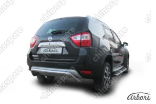 AFZDANTER1408 Защита заднего бампера d57 "скоба" Arbori нерж. сталь для NISSAN Terrano 2014-нв