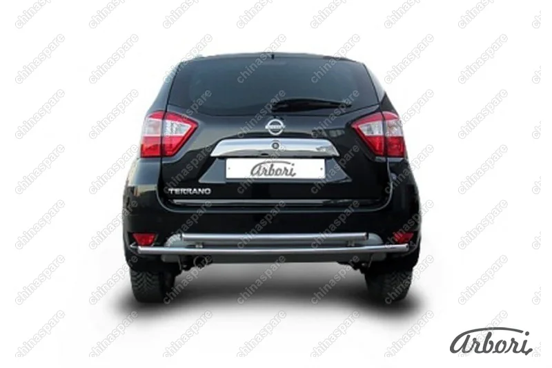 AFZDANTER1409 Защита заднего бампера d42+d42 двойная Arbori нерж. сталь для NISSAN Terrano 2014-нв