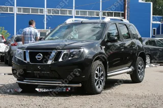 NTER485086 Защита переднего бампера труба d60/42 двойная, Nissan Terrano 2014-