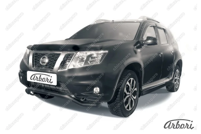 AFZDANTER1401B Защита переднего d57 бампера "волна" Arbori черн. для NISSAN Terrano 2014-нв