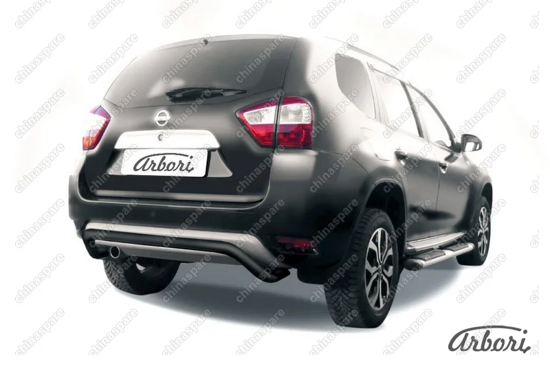 AFZDANTER1408B Защита заднего бампера d57 "скоба" Arbori черн. для NISSAN Terrano 2014-нв