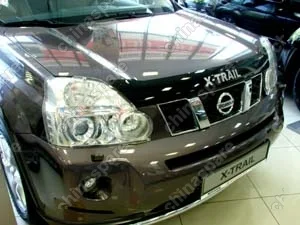 NLDSNIXTR0712L Дефлектор капота темный NISSAN X-TRAIL 2007-2014 (Logo)