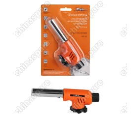 AGT-02 Газовая горелка с пьезоподжигом на цанговый баллон, анти-вспышка, 15,5*5,5*4 см