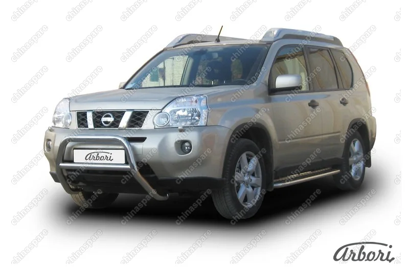 AFZDANXT03 Кенгурятник d57 низкий  Arbori нерж. сталь для Nissan X-TRAIL 2007-2011