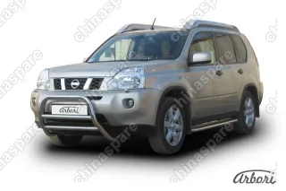 AFZDANXT03 Кенгурятник d57 низкий  Arbori нерж. сталь для Nissan X-TRAIL 2007-2011