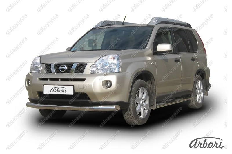 AFZDANXT04 Защита переднего бампера d76 Arbori нерж. сталь для Nissan X-TRAIL 2007-2011