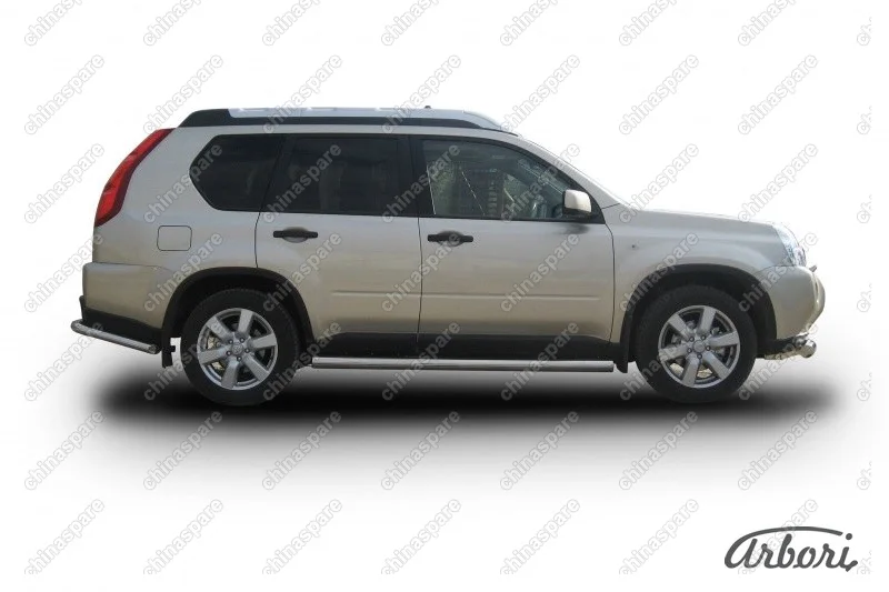 AFZDANXT07 Защита порогов d76 труба Arbori нерж. сталь для Nissan X-TRAIL 2007-2011