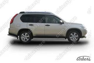 AFZDANXT07 Защита порогов d76 труба Arbori нерж. сталь для Nissan X-TRAIL 2007-2011