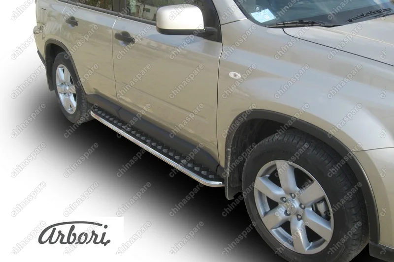 AFZDANXT09 Защита порогов d42 с листом Arbori нерж. сталь для Nissan X-TRAIL 2007-2011