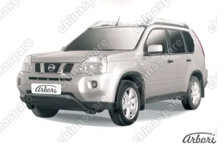 AFZDANXT01B Кенгурятник d76 низкий "мини" Arbori черн. для Nissan X-TRAIL 2007-2011
