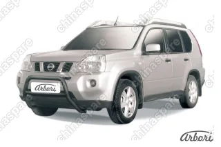 AFZDANXT03B Кенгурятник d57 низкий  Arbori черн. для Nissan X-TRAIL 2007-2011