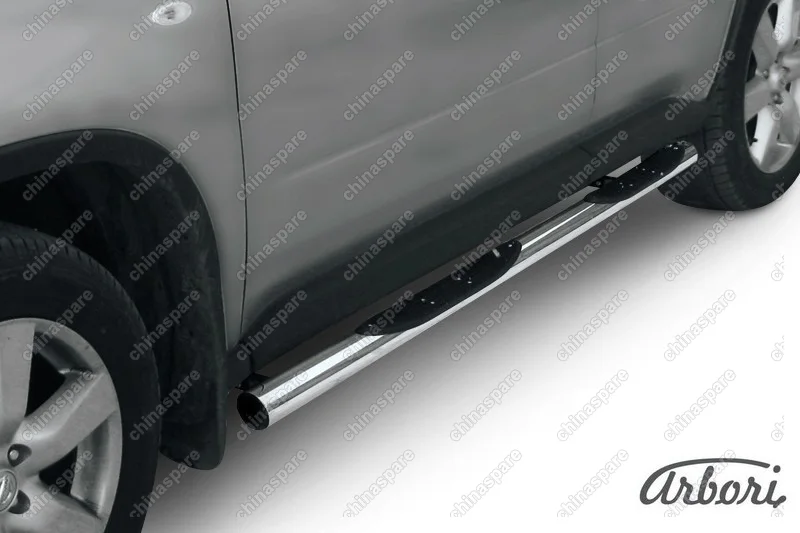 AFZDANXT1105 Защита порогов d76 с проступями Arbori нерж. сталь для Nissan X-TRAIL 2011-2015