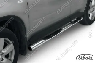 AFZDANXT1105 Защита порогов d76 с проступями Arbori нерж. сталь для Nissan X-TRAIL 2011-2015