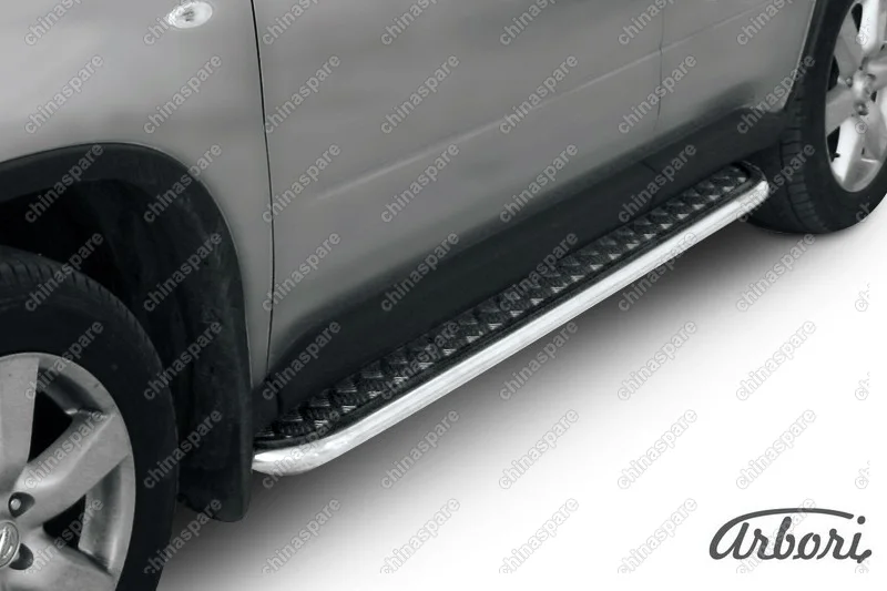 AFZDANXT1108 Защита порогов d42 с листом Arbori нерж. сталь для Nissan X-TRAIL 2011-2015
