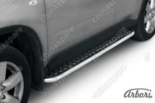 AFZDANXT1108 Защита порогов d42 с листом Arbori нерж. сталь для Nissan X-TRAIL 2011-2015