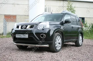 NXTR481288 Защита переднего бампера d 76 одинарная "Nissan X-Trail" 2011- (лок.сборка С-Пб), NXTR.48.1288