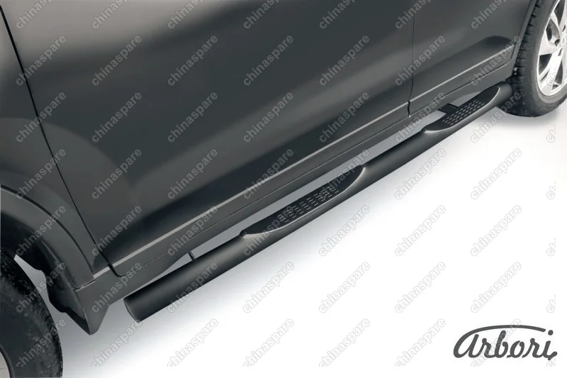 AFZDANXT1506B Защита порогов d76 с проступями Arbori черн. для NISSAN X-Trail 2015-нв