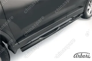 AFZDANXT1506B Защита порогов d76 с проступями Arbori черн. для NISSAN X-Trail 2015-нв