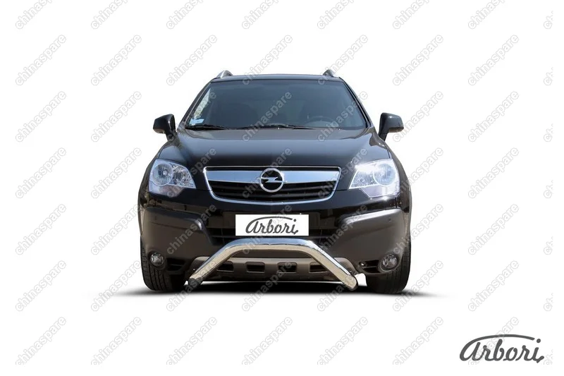 Кенгурятник d76 низкий "мини" Arbori нерж. сталь для Opel ANTARA 2006-2011