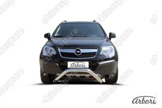 Кенгурятник d76 низкий "мини" Arbori нерж. сталь для Opel ANTARA 2006-2011