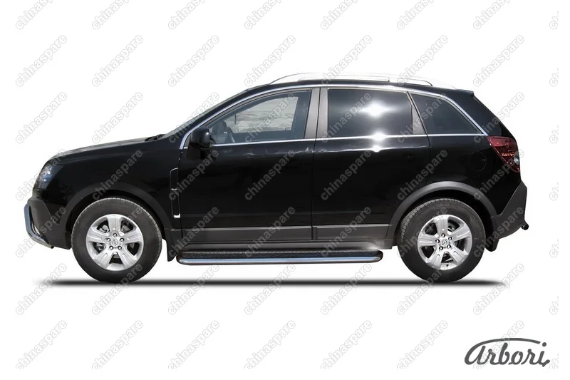 Защита порогов d57 с листом Arbori нерж. сталь для Opel ANTARA 2006-2011