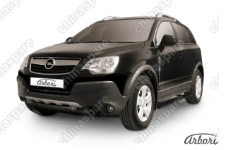 Защита переднего бампера d57+d57 двойная Arbori черн. для Opel ANTARA 2006-2011