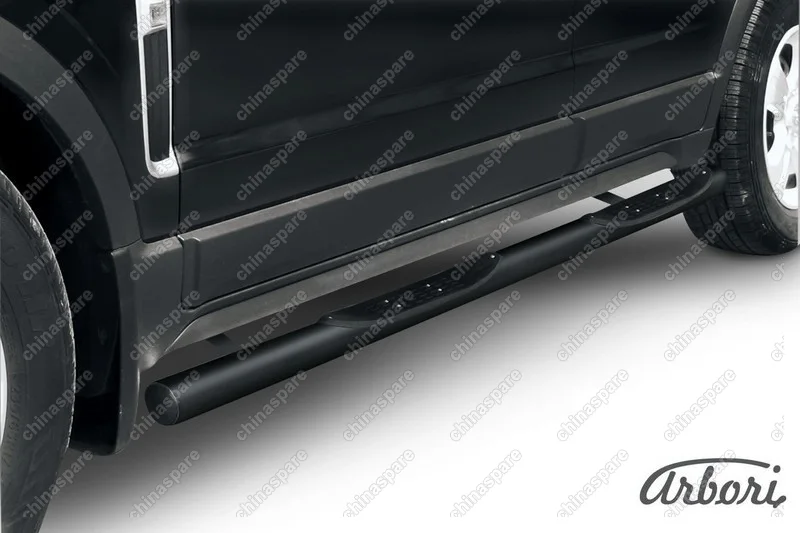 Защита порогов d76 с проступями Arbori черн. для Opel ANTARA 2006-2011