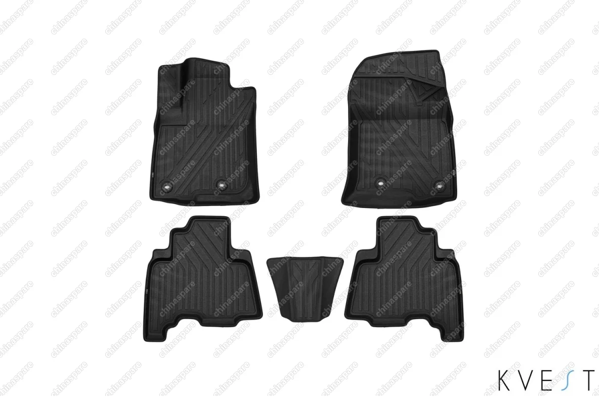 KVESTTYT00002K Коврики KVEST 3D в салон TOYOTA LC-150 Prado, 2013->, 5 шт. (полистар, черный, черный)