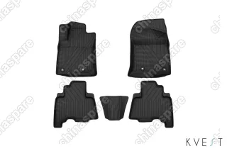 KVESTTYT00002K Коврики KVEST 3D в салон TOYOTA LC-150 Prado, 2013->, 5 шт. (полистар, черный, черный)