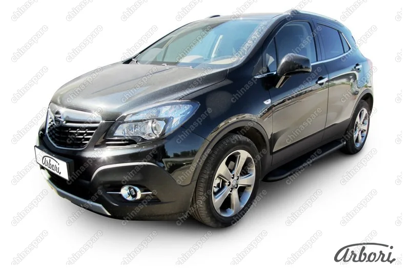 Комплект алюминиевых порогов Arbori Optima Black 1600 для Opel Mokka 2013-2016