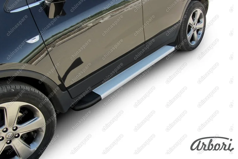 Комплект алюминиевых порогов Arbori Optima Silver 1600 для Opel Mokka 2013-2016