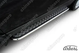 Защита порогов d42 с листом усиленная Arbori нерж. сталь для Opel Mokka 2013-2016