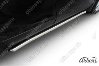 Защита порогов d57 труба с гибами Arbori нерж. сталь для Opel Mokka 2013-2016