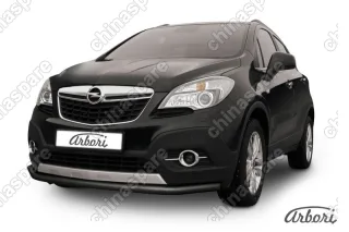 Защита переднего бампера d57 длинная Arbori черн. для Opel Mokka 2013-2016