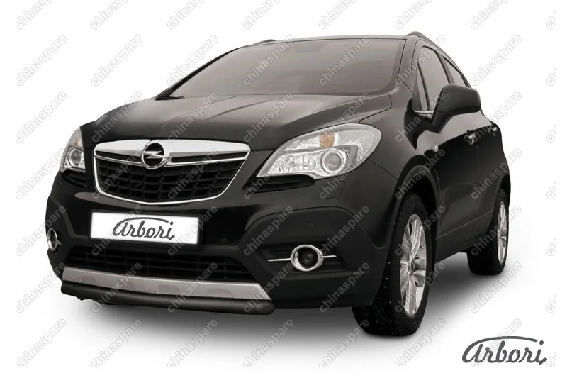 Защита переднего бампера d57 короткая Arbori черн. для Opel Mokka 2013-2016