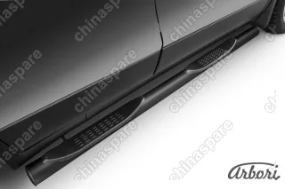 Защита порогов d76 с проступями Arbori черн. для Opel Mokka 2013-2016