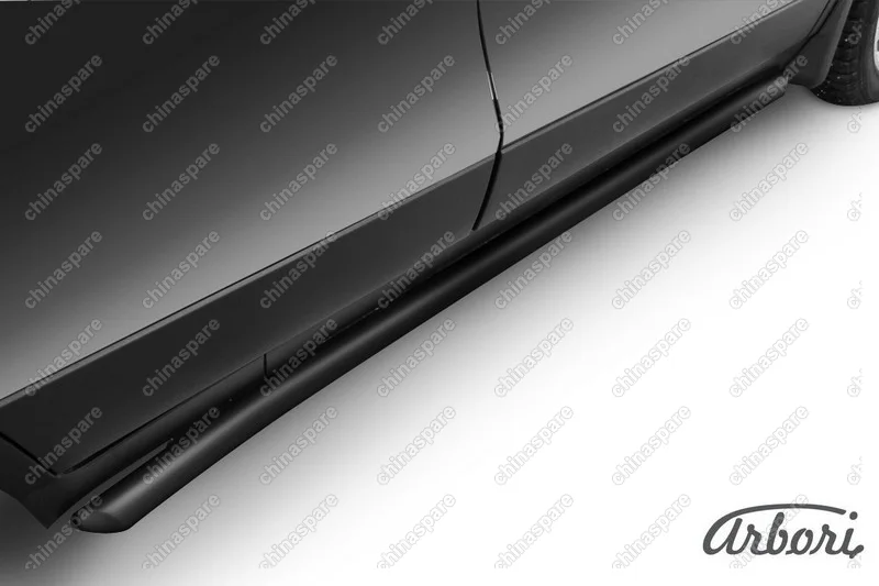 Защита порогов d57 труба с гибами Arbori черн. для Opel Mokka 2013-2016