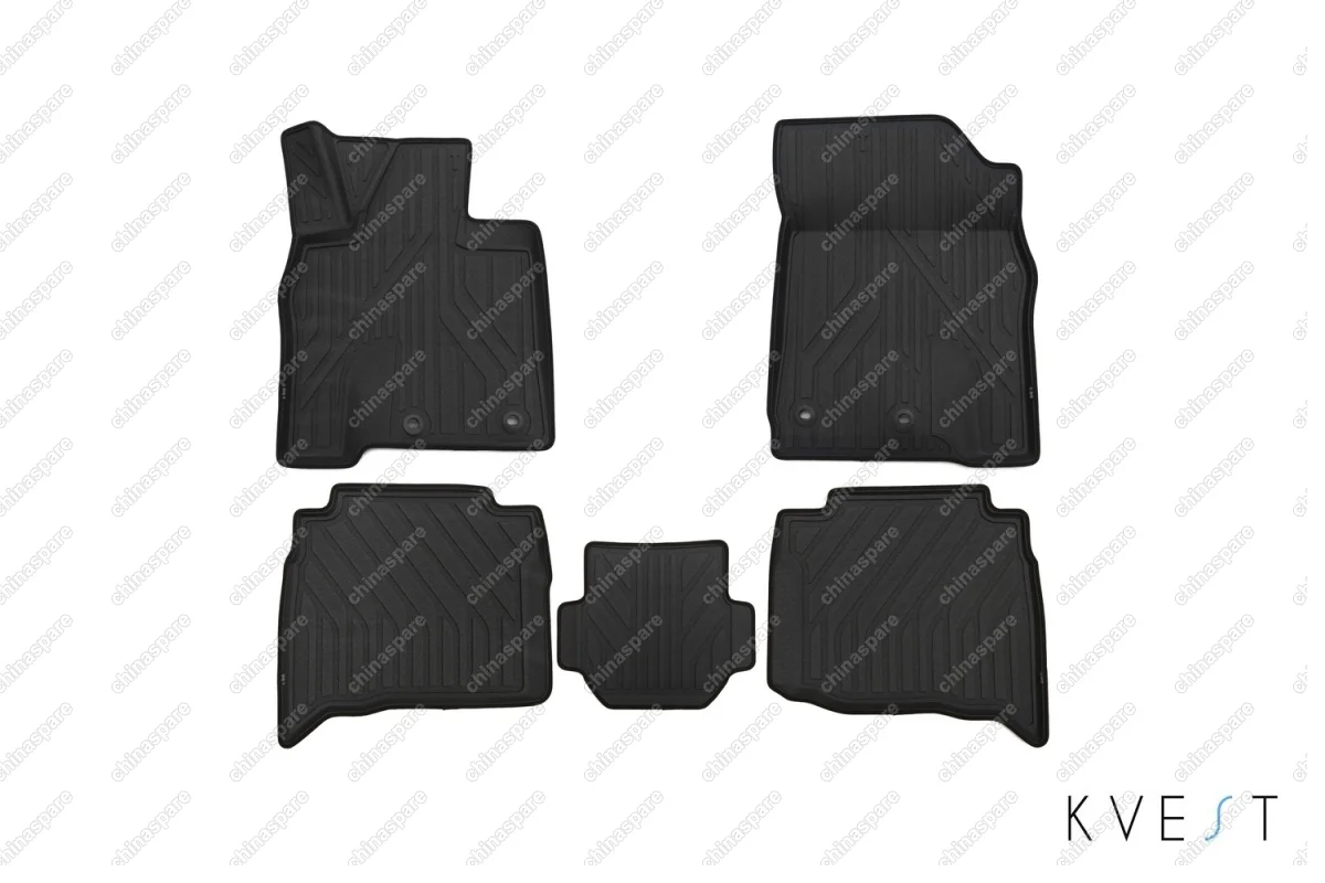 KVESTTYT00001Kg Коврики KVEST 3D в салон TOYOTA LC 200, 2015->, 5 шт. (полистар, серый, черный)