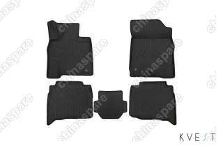 KVESTTYT00001Kg Коврики KVEST 3D в салон TOYOTA LC 200, 2015->, 5 шт. (полистар, серый, черный)