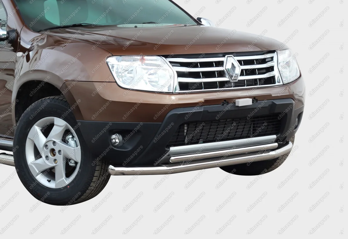 RDUS481438 Защита переднего бампера труба d60/42 двойная, Renault Duster 2012->, RDUS.48.1438