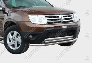 RDUS481438 Защита переднего бампера труба d60/42 двойная, Renault Duster 2012->, RDUS.48.1438