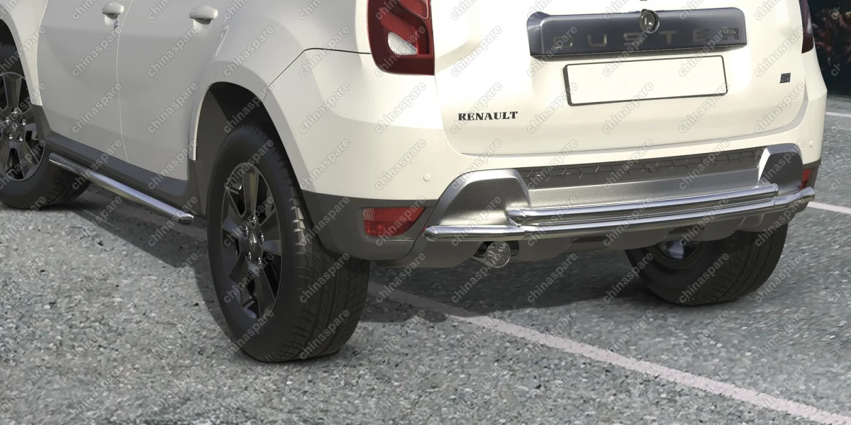 AFZDARD1509 Защита заднего бампера d42+d42 двойная Arbori нерж. сталь для RENAULT Duster 2015-нв