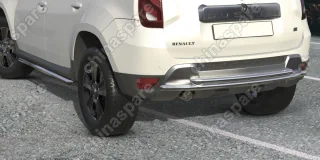 AFZDARD1509 Защита заднего бампера d42+d42 двойная Arbori нерж. сталь для RENAULT Duster 2015-нв