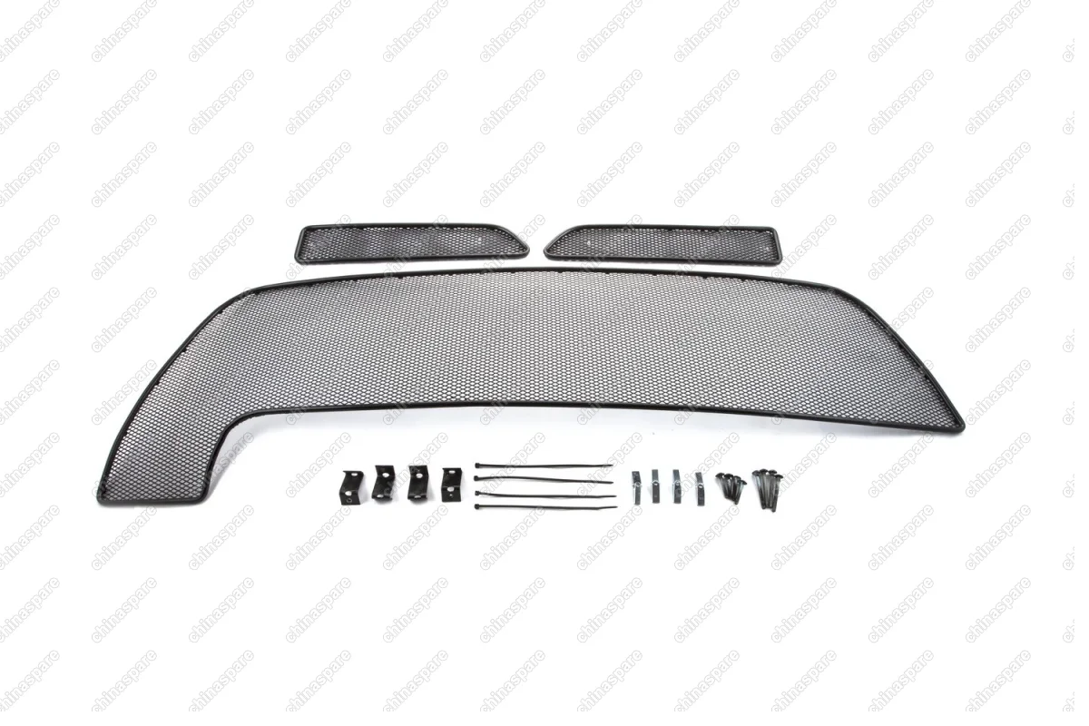 1431115101 Сетка на бампер внешняя для RENAULT Duster 2015->, 3 шт., черн., 10 мм, для комплектации Authentique Expression, без декоративной накладки на передний